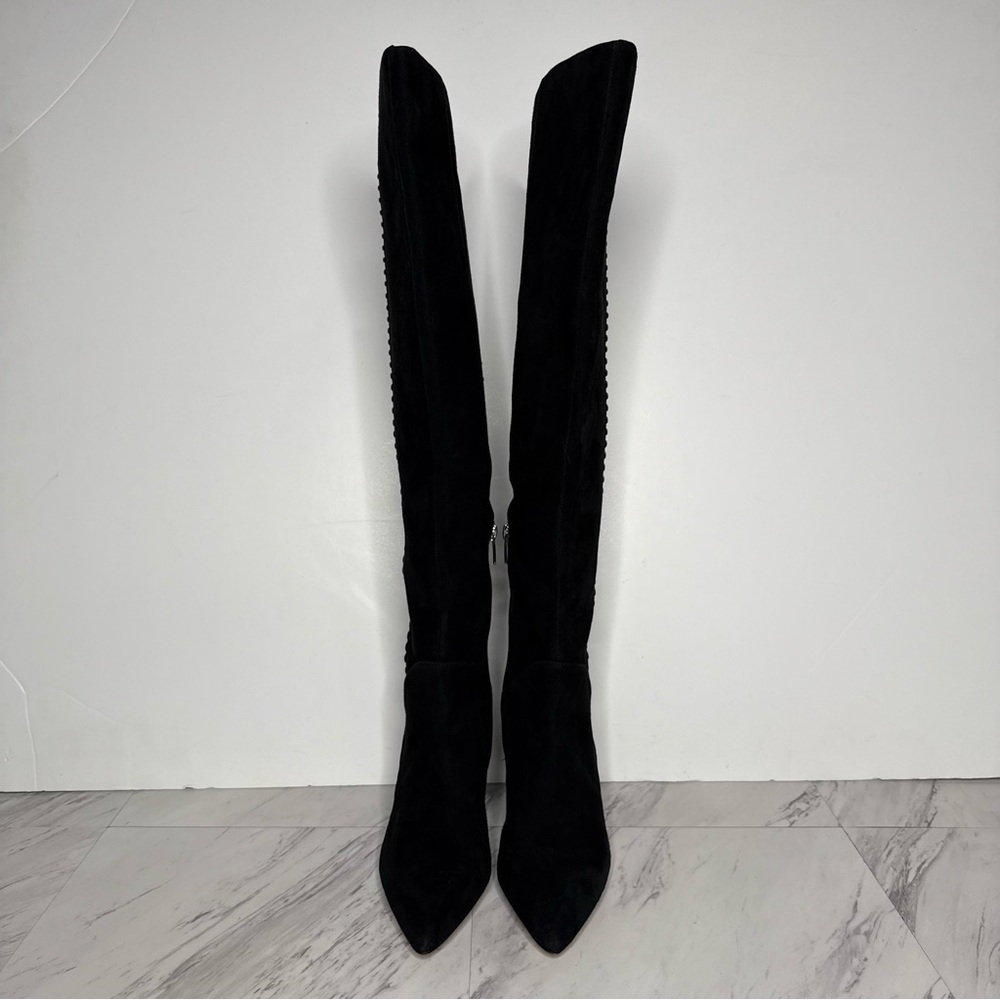 Vince Camuto Seselti Black Suede Pointy Toe Tall Boot 8 1/2 M - Picture 2 of 16